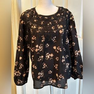 OLD NAVY Peasant Blouse with Floral Pattern Size Large